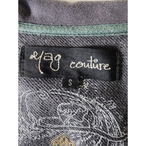 YAG COUTURE Gray Two-Tone Button Up Steampunk Retro Jacket SZ S - Picture 5 of 11